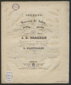 Scherzo : Morceau de salon pour la flûte avec acc.t de piano ... / composé ... par G. Briccialdi