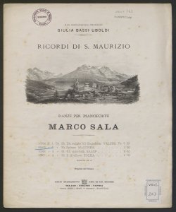 Ricordi di S.Maurizio : danze per pianoforte / Marco Sala