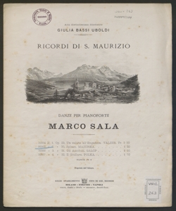 Ricordi di S.Maurizio : danze per pianoforte / Marco Sala