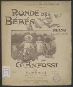 Ronde des bébés pour piano à quatre mains / par G. Anfossi