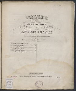 Walzer per flauto solo ... : Caterina-walzer / Antonio Canti