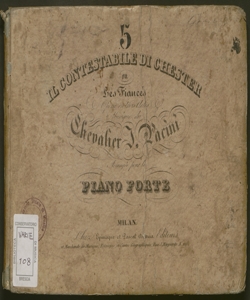 Il Contestabile di Chester, ou, Les fiancés : opéra en trois actes / musique du Chevalier J. Pacini ; arrangée pour le piano forte