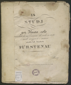 18 studj per flauto solo : preceduti da un esercizio di scale in tutti i modi maggiori e minori / di Fürstenau