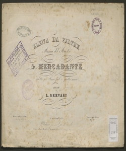 Sinfonia [nell'opera] Elena da Feltre / musica del Maestro S. Mercadante ; ridotta per pianoforte a quattro mani dal M.o L. Gervasi