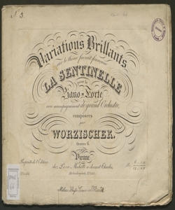 Variations brillantes sur le thème favori frnçais La Sentinelle pour le Piano-forte... : Oeuvre 6 / Jan Hugo Vorisek