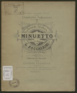Secondo celebre minuetto in sol maggiore / Boccherini ; riduzione per pianoforte di Giuseppe Frugatta