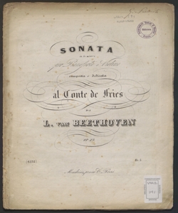 Sonata in la minore per pianoforte e violino : op. 23 / composta ... L. van Beethoven