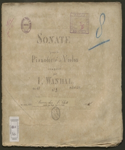 Sonate pour le piano-forte et violon ... oe. 43 : n.3 / composee par I. Wanhal