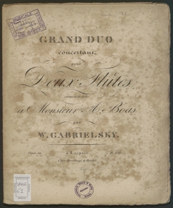 Gran duo concertant pour deux flutes... : oeuvre 59 / Gabrielsky Johann Wilhelm