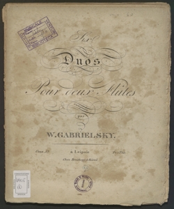 Six duos pour deux flutes... : oeuvre 57 / Gabrielsky Johann Wilhelm