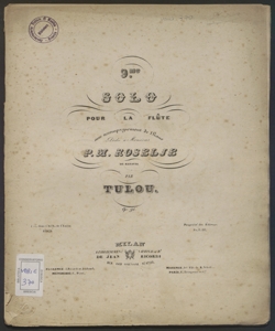 Neuvième solo pour la flute avec accompagnement de piano : op.91 / par Jean-Louis Tulou