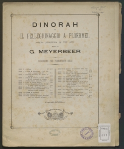 1: Sinfonia / musica di G. Meyerbeer ; [riduzione per pianoforte solo]