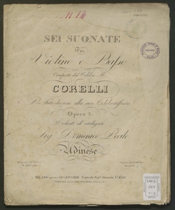 Sei suonate per violino e basso : per introduzione alla sua celebratissima opera 5. [Libro 2.] / composte dal celebre m.o Corelli