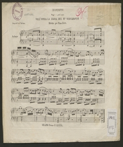 Reggi i passi miei : quintetto nell'opera La Zaira / del M.° Mercadante ; ridotto per piano-forte