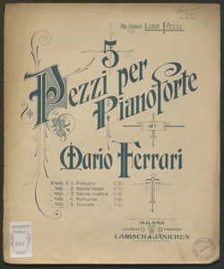 5 pezzi per pianoforte / di Mario Ferrari