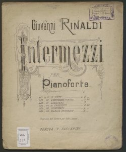 Intermezzi per Pianoforte / Giovanni Rinaldi