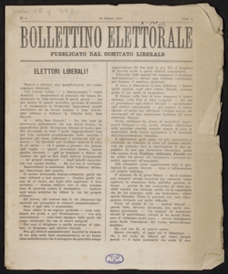 Bollettino elettorale / pubblicato dal Comitato liberale