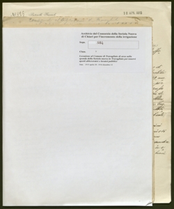 584 - Atti relativi alla consegna, riconsegna, bilancio, locazione Mulinasso da 11 novembre 1915 per ingegner Giovanni Capitanio di Brescia, specie carteggio avuto dalla Compartita col medesimo