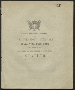 Statuto / Reale compagnia italiana di assicurazioni generali sulla vita dell'uomo in Milano