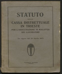 Statuto della Cassa distrettuale in Trieste per l'assicurazione di malattia dei lavoratori