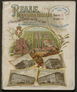 Ai visitatori della Esposizione industriale italiana di Milano 1881 / Reale compagnia italiana di assicurazioni generali sulla vita dell'uomo fondata in Milano nell'anno 1862