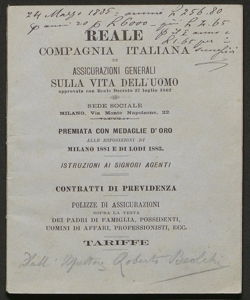 Istruzioni ai signori agenti / Reale compagnia italiana di assicurazioni generali