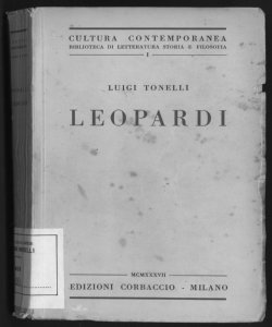 Leopardi / Luigi Tonelli