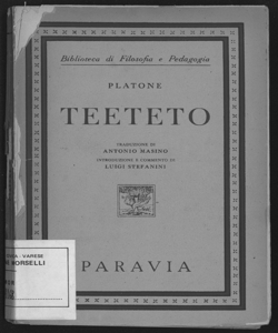 Teeteto / Platone ; traduzione di Antonio Masino