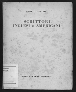 Scrittori inglesi e americani : Byron, Carlyle, Melville ... / Emilio Cecchi