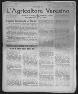 L'agricoltore varesino : organo della Federazione provinciale fascista degli agricoltori di Varese