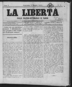 La libertà : foglio politico settimanale di Varese