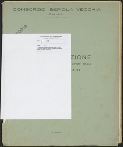 177 - Consorzio Seriola vecchia di Chiari - Ruolo d'esazione di taglie, canoni, contributi dovuti dagli utenti di Chiari - Anno 1952