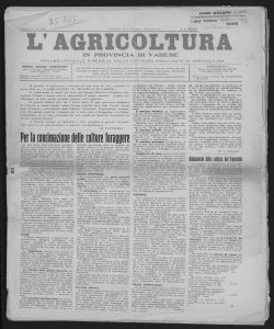 L'agricoltura in provincia di Varese : organo ufficiale bimensile della Cattedra ambulante di agricoltura