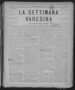 La settimana varesina : foglio settimanale politico amministrativo di Varese