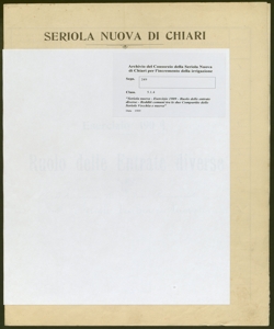 249 - Seriola nuova - Esercizio 1909 - Ruolo delle entrate diverse - Redditi comuni tra le due Compartite delle Seriole Vecchia e nuova