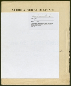 244 - Seriola nuova - Esercizio 1907 - Ruolo delle entrate diverse - Redditi comuni tra le due compartite delle Seriole vecchia e nuova