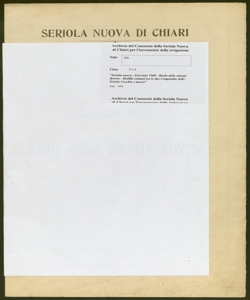 246 - Seriola nuova - Esercizio 1908 - Ruolo delle entrate diverse - Redditi comuni tra le due Compartite delle Seriole Vecchia e nuova