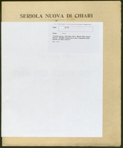 257 - Seriola nuova - Esercizio 1914 - Ruolo delle entrate diverse - Redditi comuni tra le due Compartite delle Seriole Vecchia e nuova