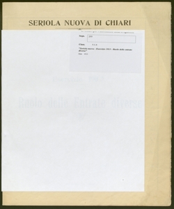 255 - Seriola nuova - Esercizio 1913 - Ruolo delle entrate diverse