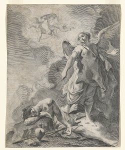 Elia nel deserto nutrito dall'angelo Faldoni Giovanni Antonio