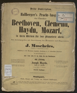 \5! : Sonate fur das Pianoforte Nr.5 Es dur / Joseph Haydn ; Neu herausgegeben mit Bezeichung des Zeitmasses und Fingersatzes von J. Moscheles