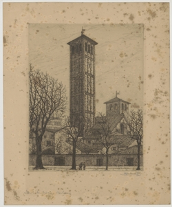 Veduta di Milano: Basilica di S. Ambrogio Carbonati Antonio