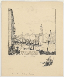 Veduta di Venezia: traghetto del carbone Carbonati Antonio