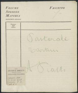 Sonata Pastorale / Tartini ; Piano by A. Piatti