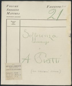 La Sofferenza Romanza / Musica d'Alfredo Piatti ; Poesia di Felice Romani