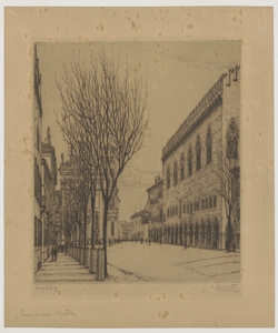 Veduta di Mantova: Piazza Sordello Carbonati Antonio