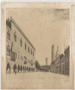 Veduta di Mantova: Palazzo Ducale Carbonati Antonio