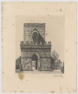 Veduta di Siena: Porta Pispini Carbonati Antonio