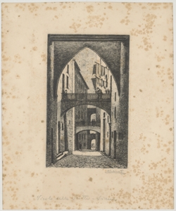 Veduta di Siena: Vicolo delle Scotte Carbonati Antonio