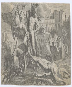 Achille trascina il corpo di Ettore intorno alle mura di Troia Testa Pietro detto Lucchesino